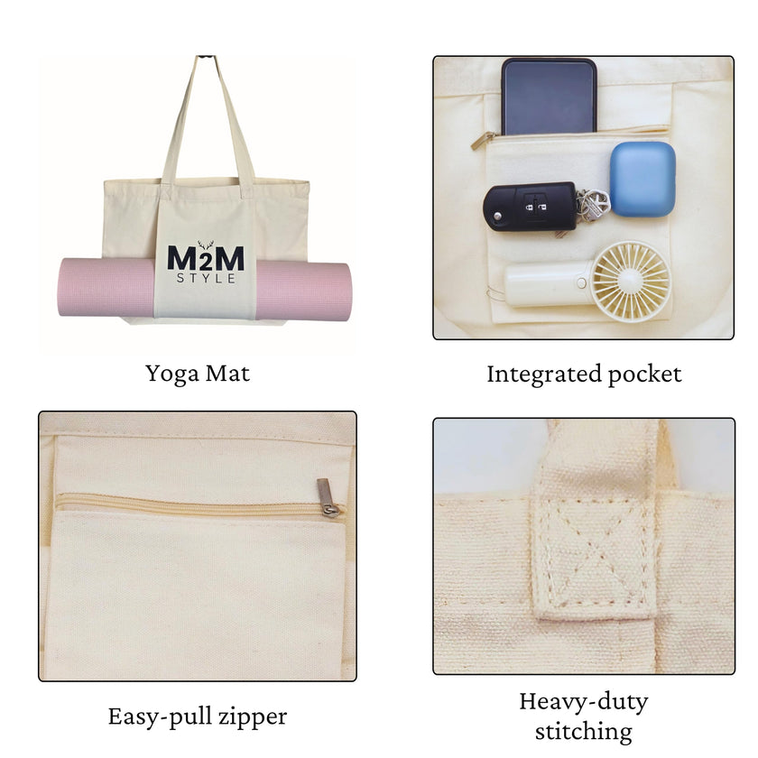 M2M STYLE  Yoga Mat Tote Bag, Multi-Purpose - Travel, Beach, Workout