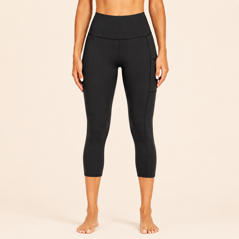 M2M STYLE Women's High Waisted Capri Leggings with Pockets