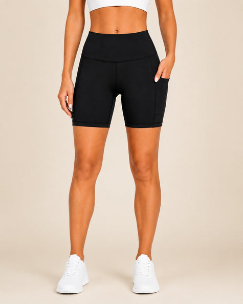 M2M STYLE Women's High Waisted Yoga Shorts with Pockets 5