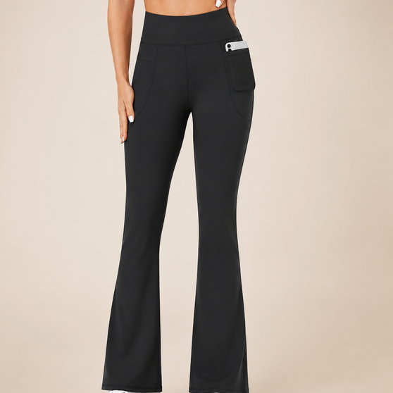 M2M STYLE Women's High Waisted Flare Leggings with Pockets