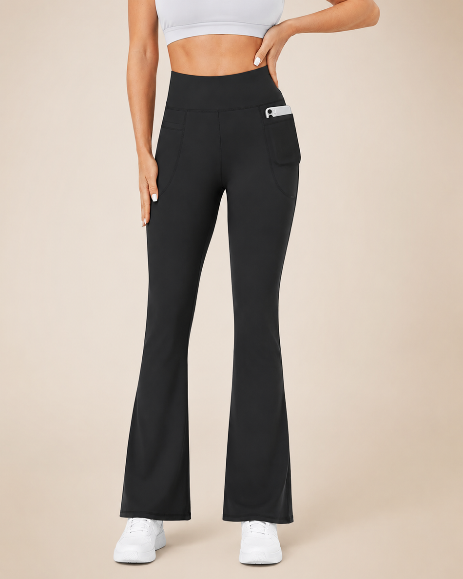 Women's High Waisted Flare Leggings with Pockets