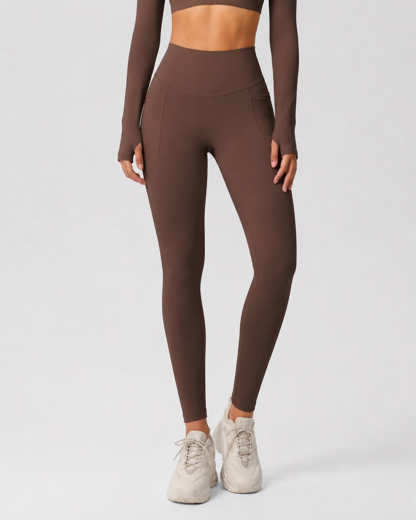 Studio Women's High Waisted Leggings, Side Pocket