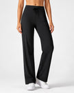 Women's Wide Leg Pants, Straight Leg Yoga Trousers with Pockets, Drawstring