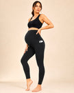 M2M STYLE Women's Maternity Leggings - Over-the-Belly Support with Pockets