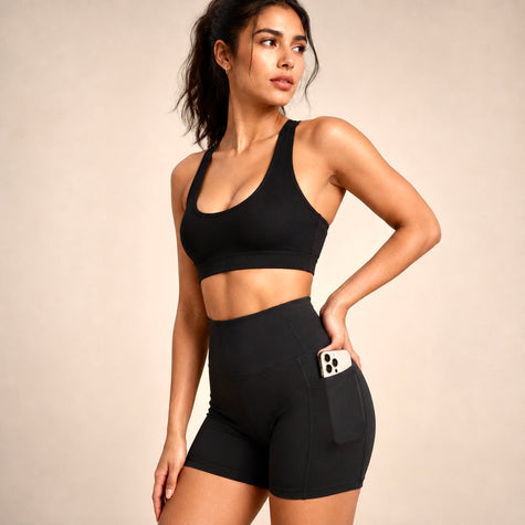 M2M STYLE Women's High Waisted Yoga Shorts with Pockets 5