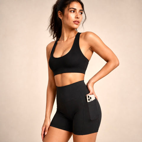 M2M STYLE Women's High Waisted Yoga Shorts with Pockets 5