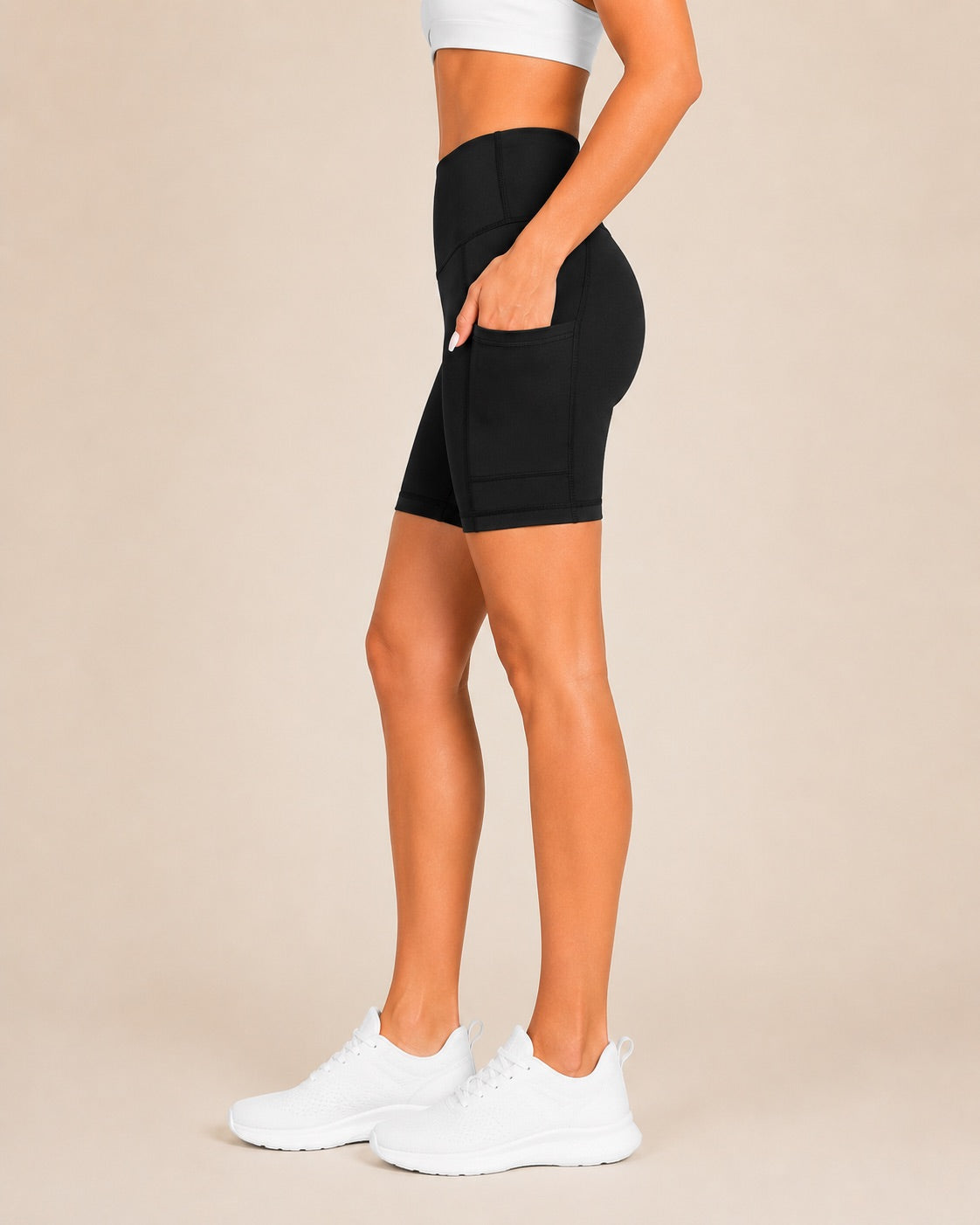 M2M STYLE Women's High Waisted Yoga Shorts with Pockets 5