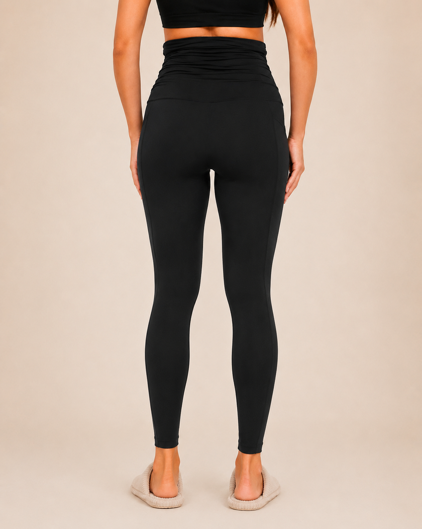 M2M STYLE Women's Maternity Leggings - Over-the-Belly Support with Pockets