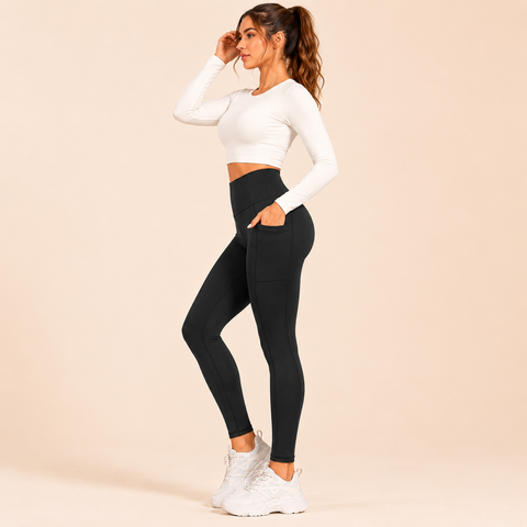 M2M STYLE Women's High Waisted Leggings with Pockets
