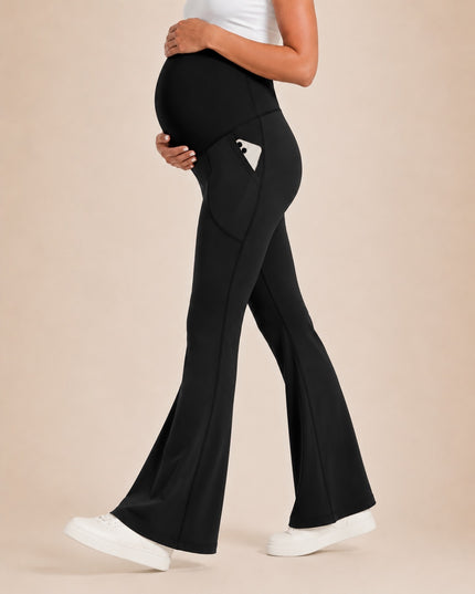Women's Maternity Flare Leggings with Pockets