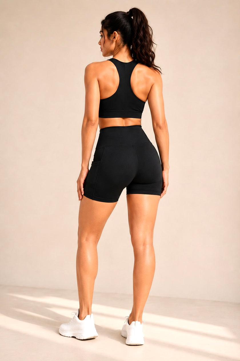 M2M STYLE Women's High Waisted Yoga Shorts with Pockets 5