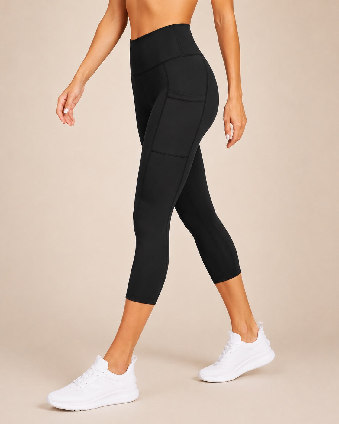 M2M STYLE Women's High Waisted Capri Leggings with Pockets