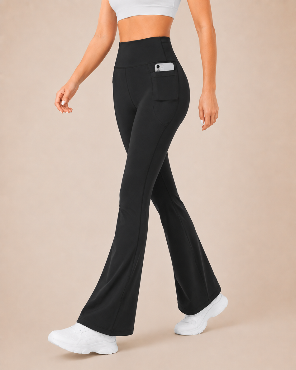 Women's High Waisted Flare Leggings with Pockets