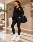 Women's Maternity Fleece Lined Leggings with Pockets