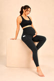 M2M STYLE Women's Maternity Leggings - Over-the-Belly Support with Pockets