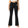 M2M STYLE Women's Crossover Flare Leggings with Pockets