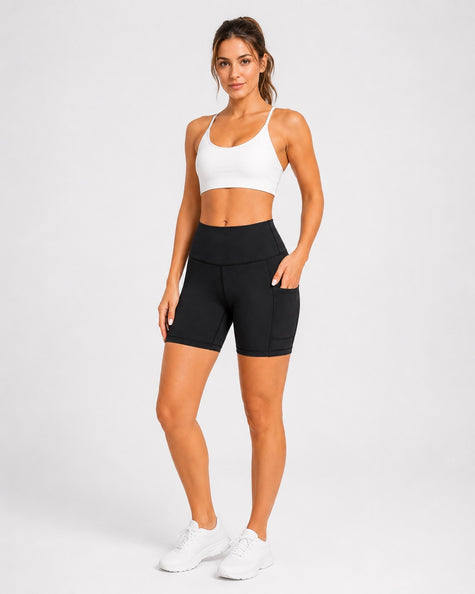 Women's High Waisted Yoga Shorts with Pockets 5