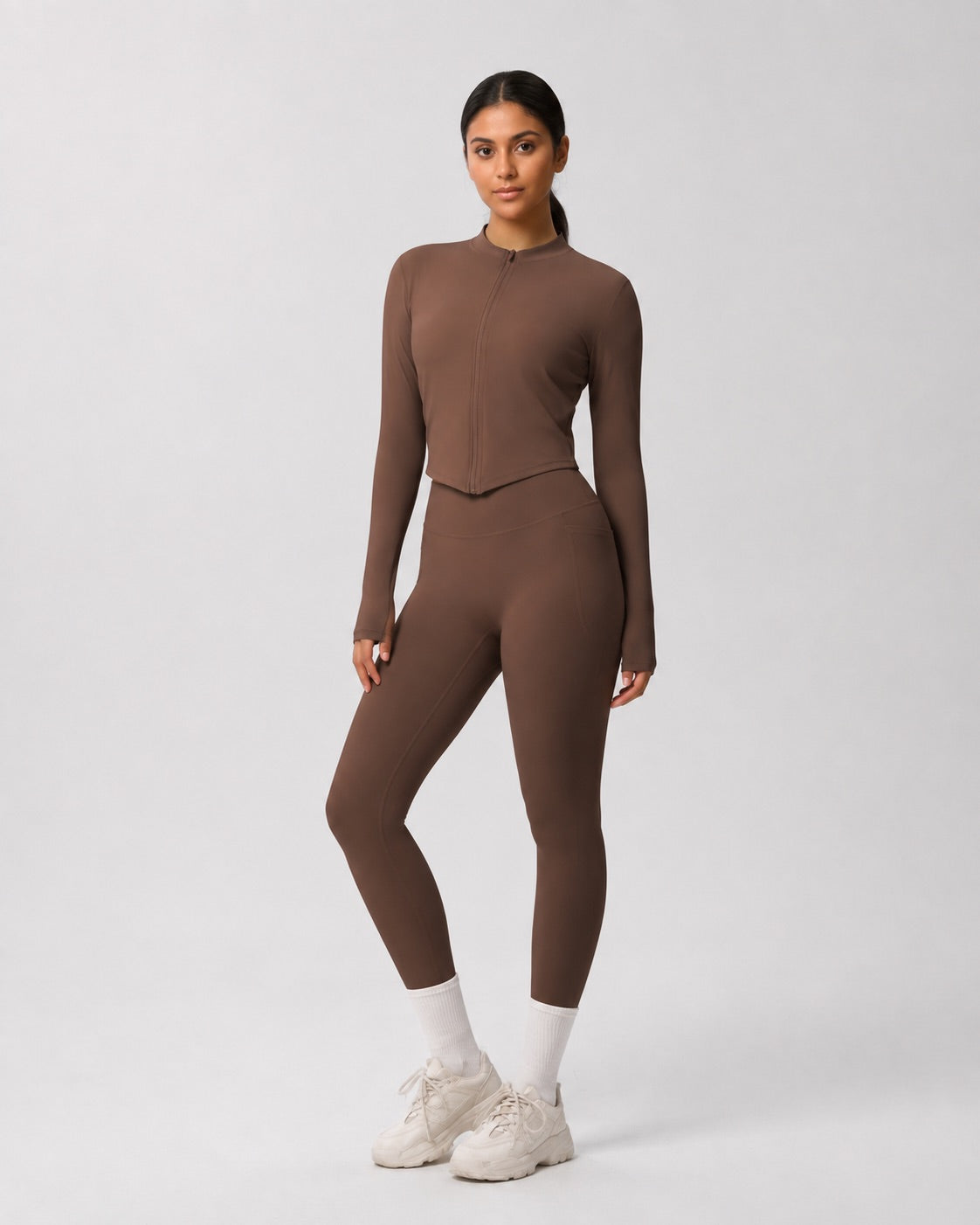 Studio Women's Cropped Workout Jacket, Full Zip, Slim Fit