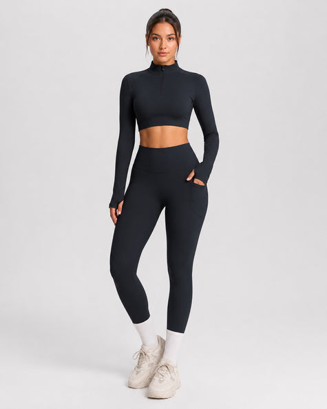 Studio Women's High Waisted Leggings, Side Pocket