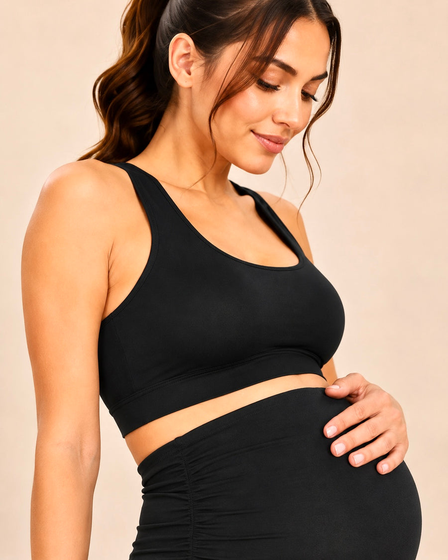 M2M STYLE Women's Maternity Leggings - Over-the-Belly Support with Pockets
