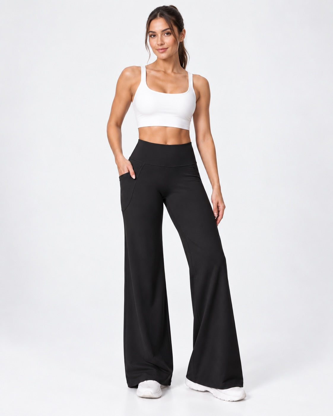 Women's High Waisted Wide Leg Yoga Pants with Pockets