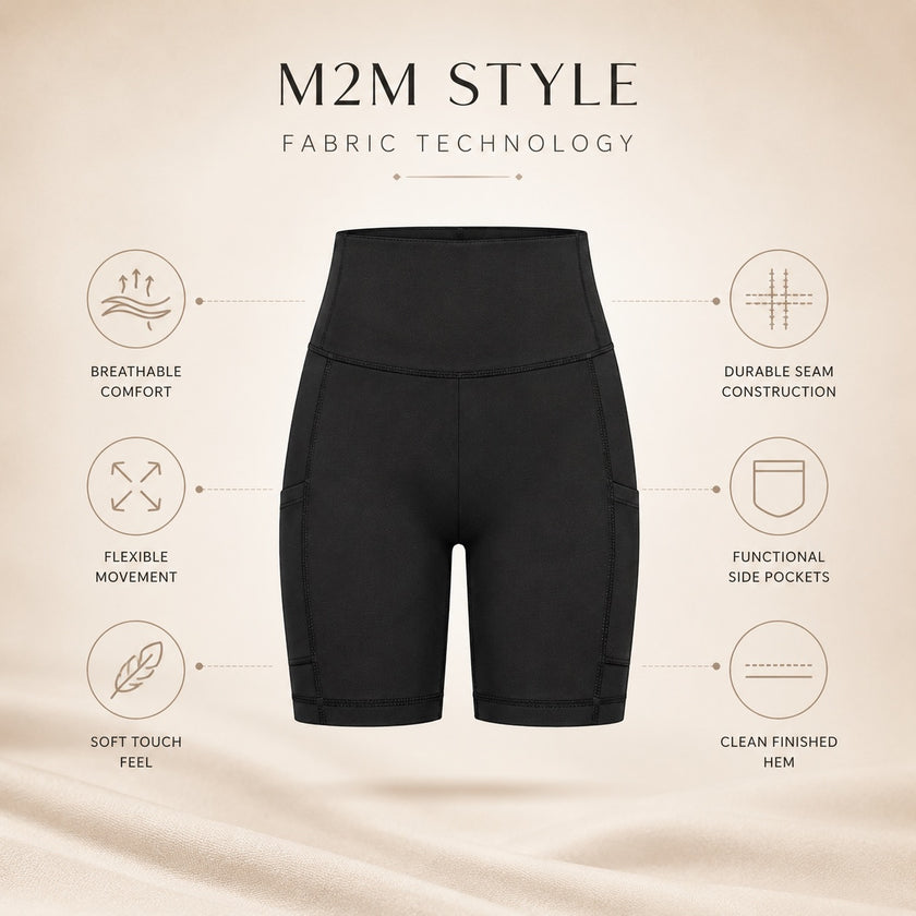 M2M STYLE Women's High Waisted Yoga Shorts with Pockets 5
