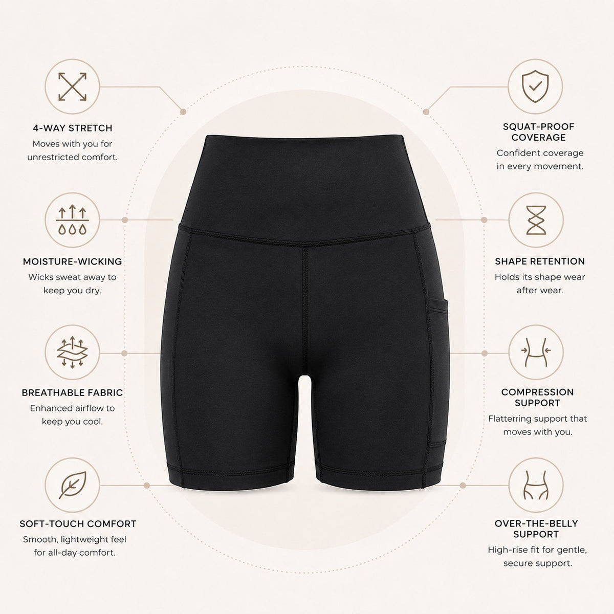 Women's High Waisted Yoga Shorts with Pockets 5