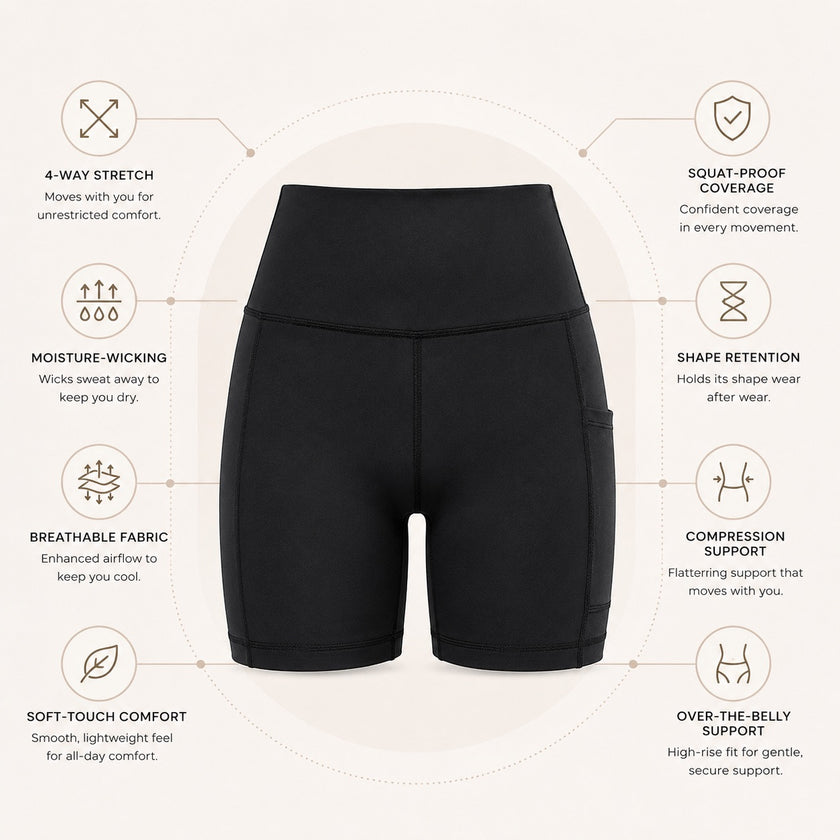 Women's High Waisted Yoga Shorts with Pockets 5