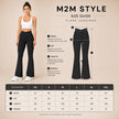 M2M STYLE Women's Crossover Flare Leggings with Pockets