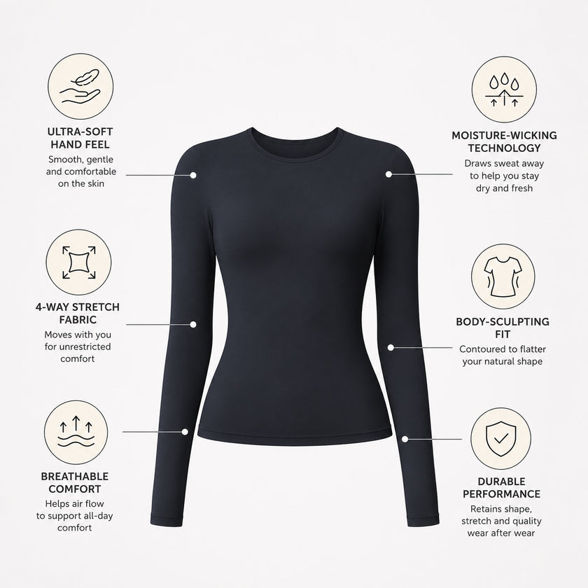 Studio Women's Slim-Fit Long Sleeve T-Shirt