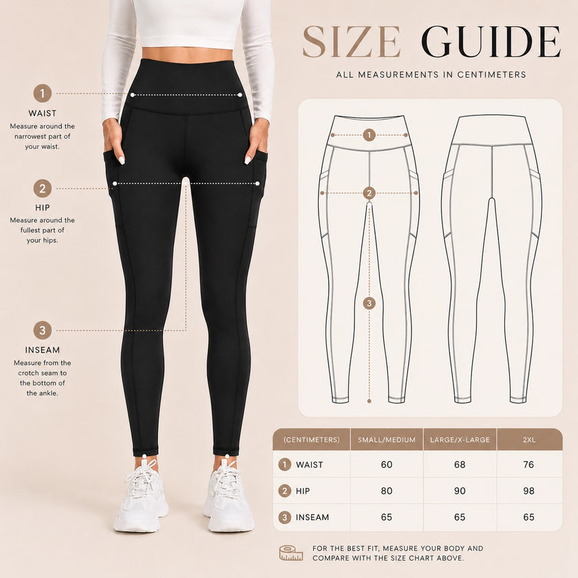 M2M STYLE Women's High Waisted Leggings with Pockets