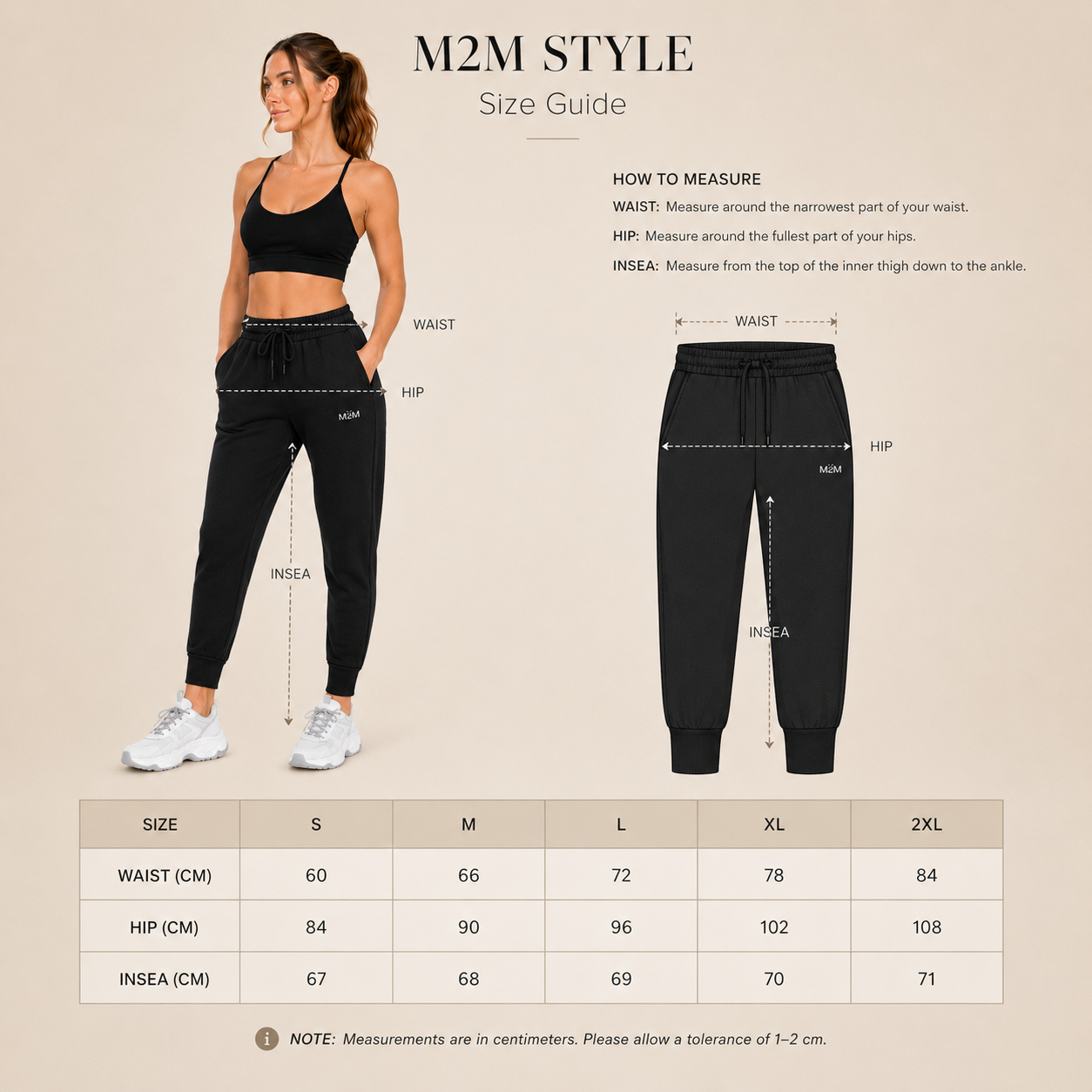 M2M STYLE Women's Lightweight Joggers with Pockets