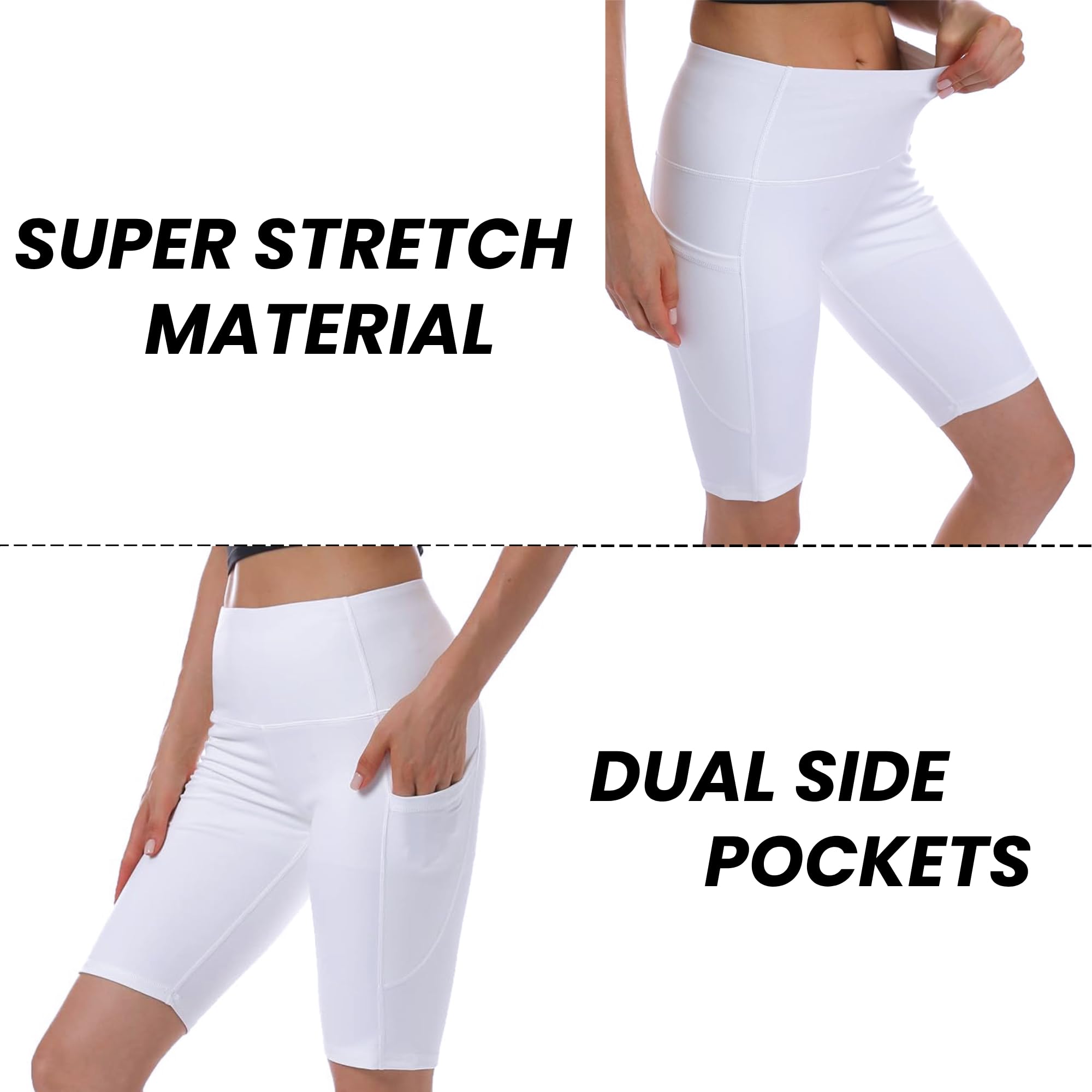 M2M STYLE Women's High Waisted Yoga Shorts with Pockets 8