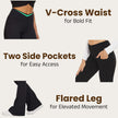 M2M STYLE Women's Crossover Flare Leggings with Pockets